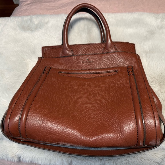 Brown Leather KATE SPADE Satchel - Crossbody Bag w/ Double Handles. Like new. - Picture 4 of 4